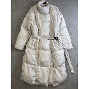 Sixth June Coat Womens 3XL White Belted Long Puffer Funnel‎ Neck W12003SOW